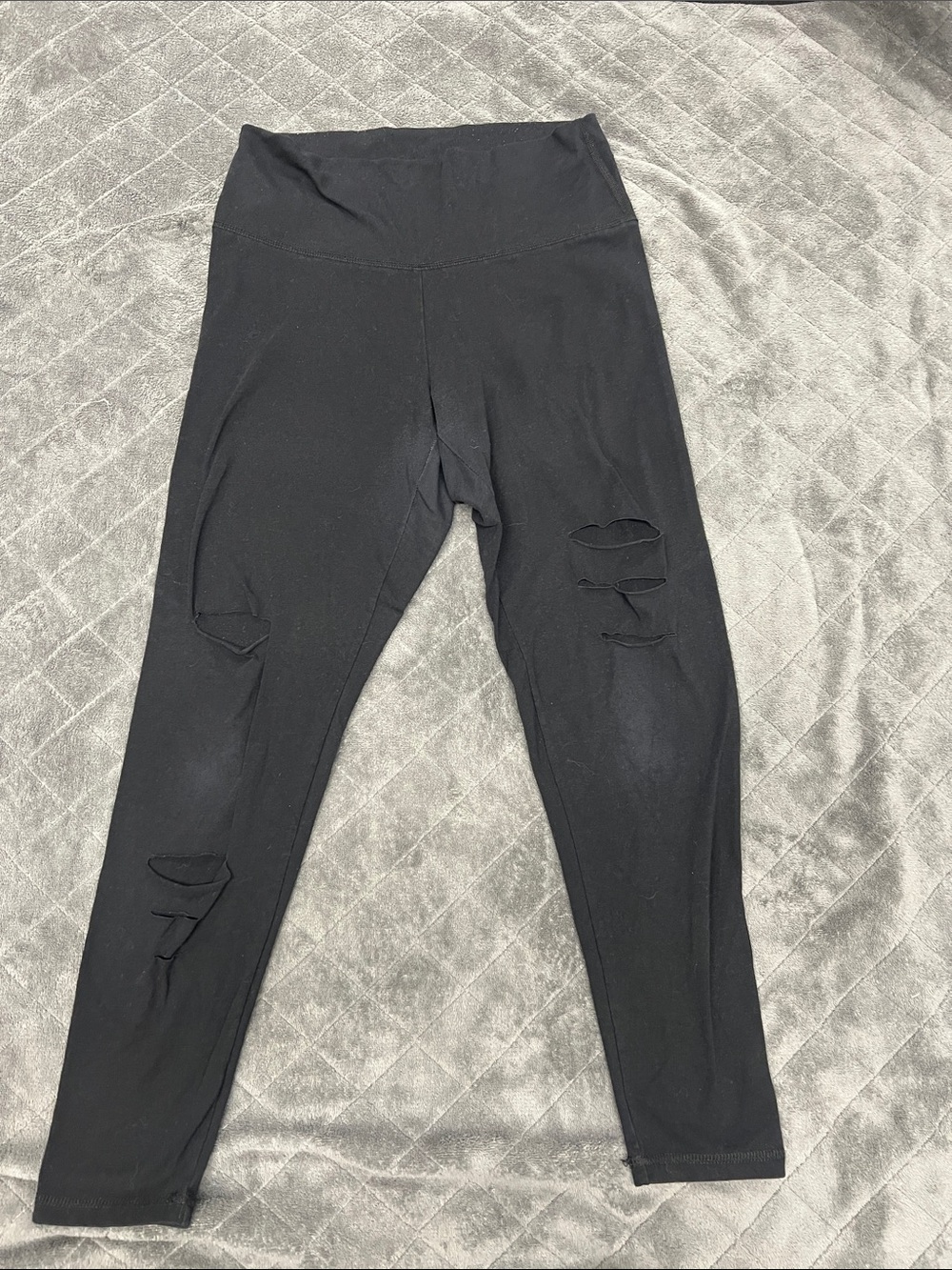 aerie Black Girls' Ripped High-Waist Leggings